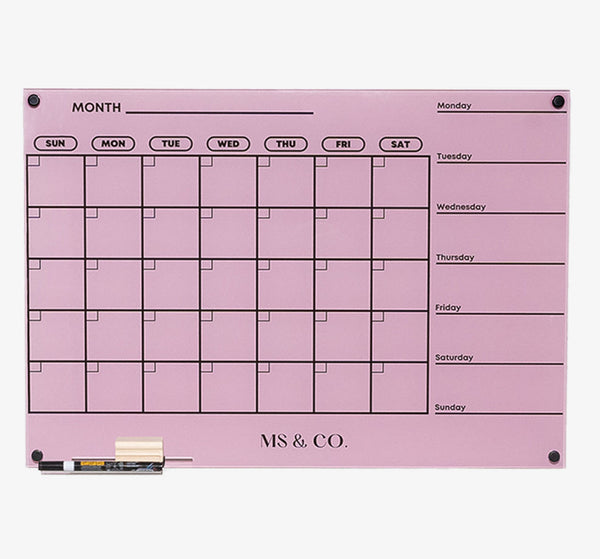 Week & Month Acrylic Calendar + 2 Sections, Horizontal Craig