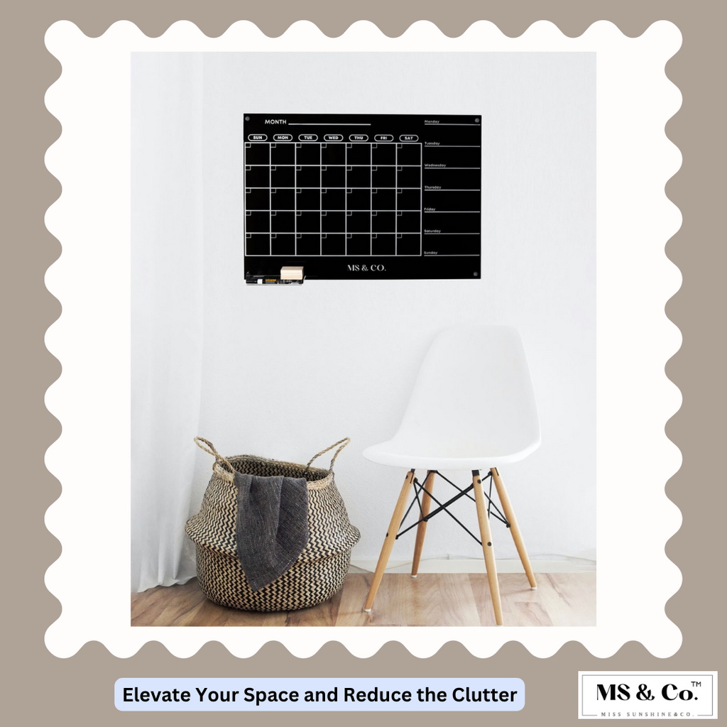 MS & CO Large Acrylic Calendar for Wall | Black Color - Miss Sunshine & Co.