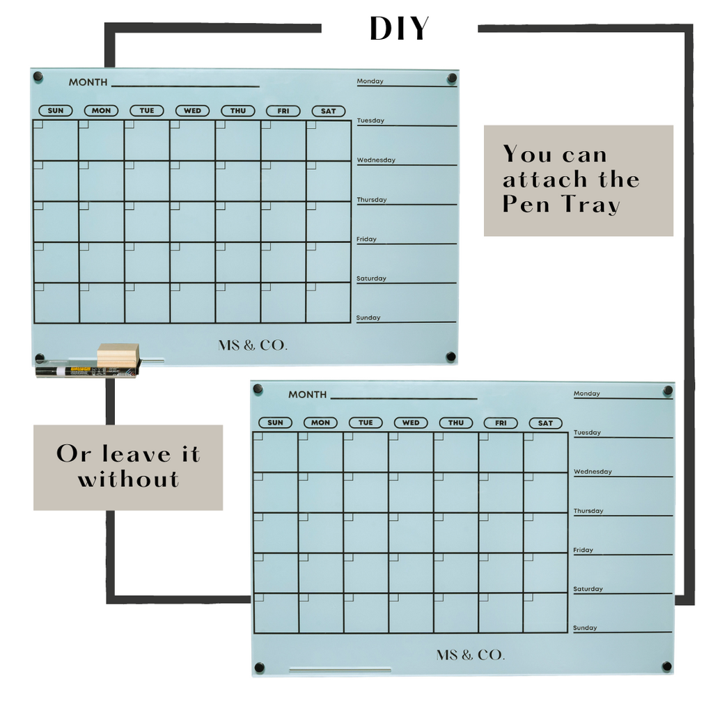 MS & CO Large Acrylic Calendar for Wall | Black Color - Miss Sunshine & Co.
