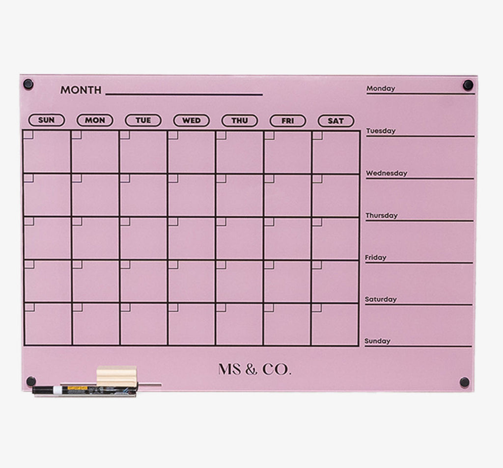 MS & CO Large Acrylic Calendar for Wall | Blush Color - Miss Sunshine & Co.