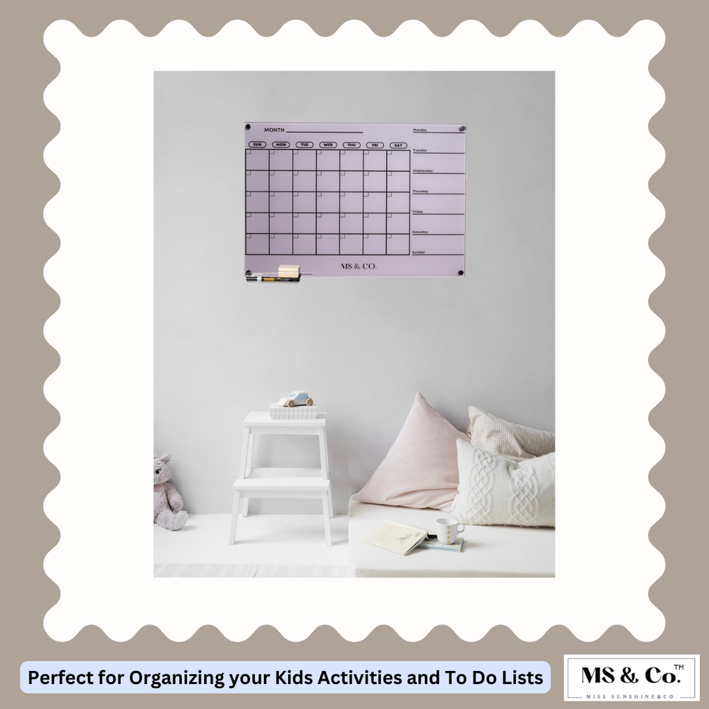 MS & CO Large Acrylic Calendar for Wall | Lilac Color - Miss Sunshine & Co.